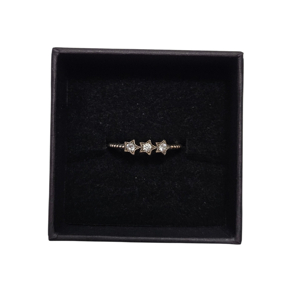 Pandora Sterling Silver Triple Star Ring Size 5